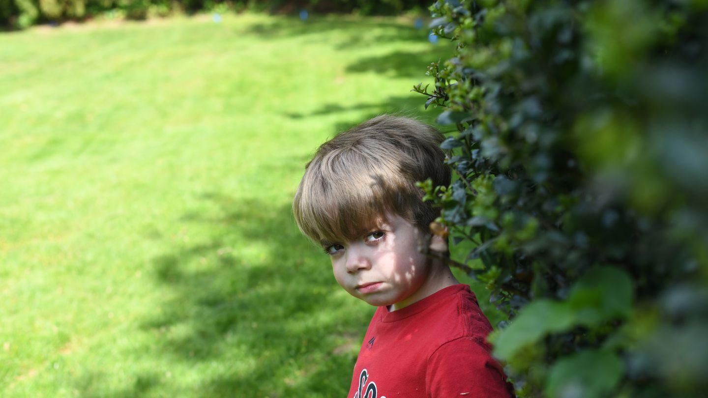 Charlie Handt, 5, who has Duchenne muscular dystrophy, at home in Darien, Conn. He is enrolled in a clinical trial of a gene therapy developed by Cambridge-based Sarepta Therapeutics.