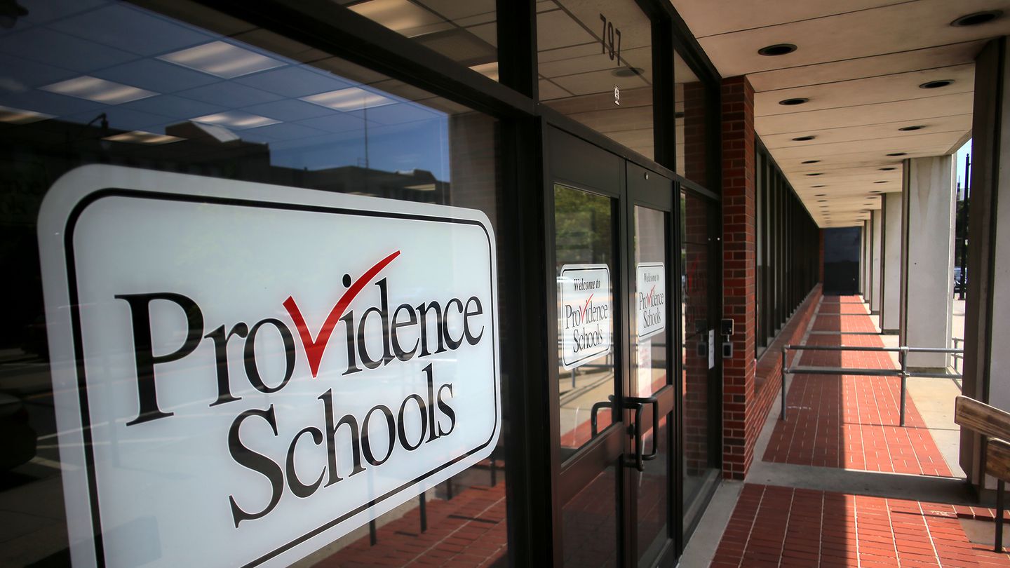 The Providence School Department headquarters.  (Lane Turner/Globe Staff)