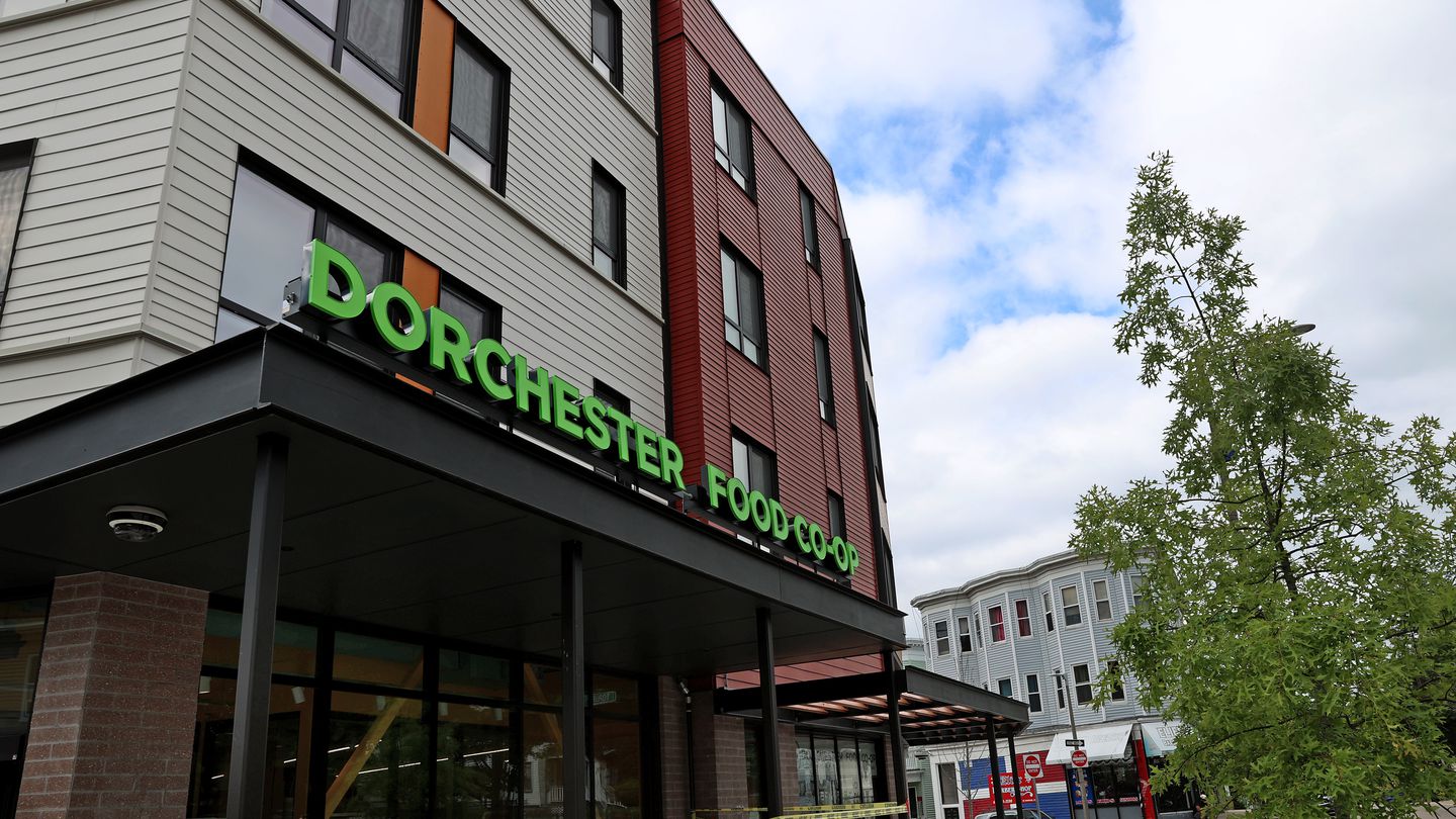 The Dorchester Food Co-op is slated to open at the end of July, construction is finishing up at the site on Bowdoin Street, Dorchester.