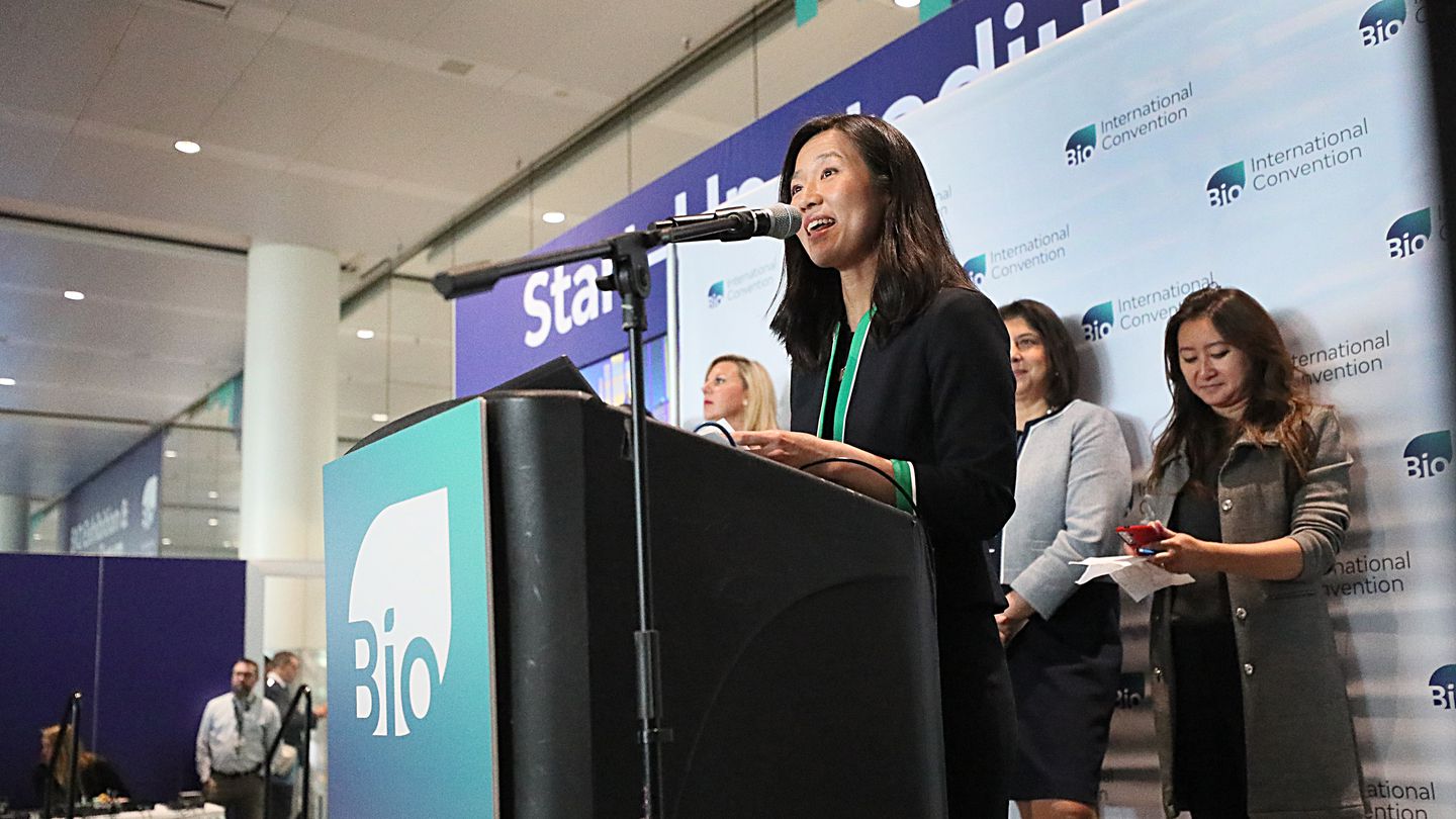Boston Mayor Michelle Wu Mayor Wu announced the training program at BIO 2023, sponsored by the Biotechnology Innovation Organization, at Boston Convention & Exhibition Center.